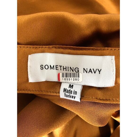 Something Navy  Halter Gown Satin Cutout Maxi Orange M - Picture 15 of 16